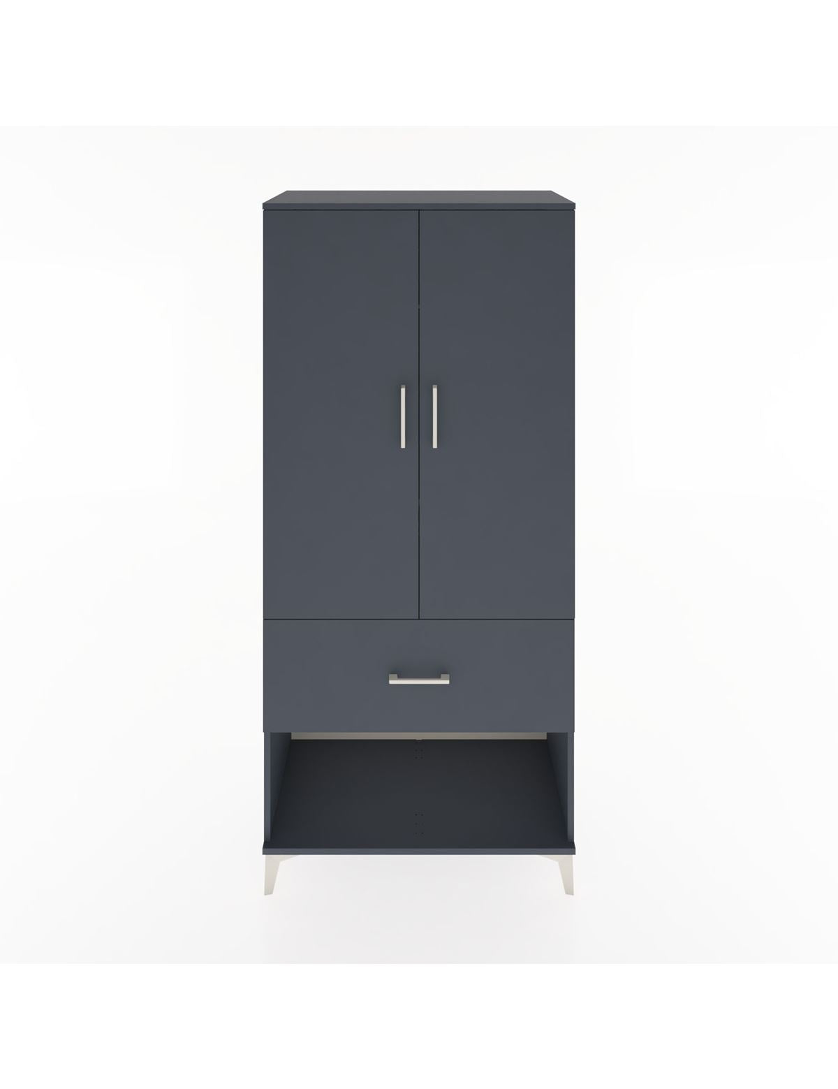 Hyperion Dolap 2 Raflı Tek Çekmeceli Tek Askılı 88x44x195 Antrasit-Antrasit