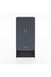 Hyperion Dolap 2 Raflı Tek Çekmeceli Tek Askılı 88x44x195 Antrasit-Antrasit