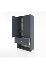 Hyperion Dolap 2 Raflı Tek Çekmeceli Tek Askılı 88x44x195 Antrasit-Antrasit