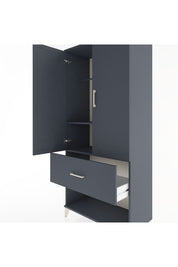 Hyperion Dolap 2 Raflı Tek Çekmeceli Tek Askılı 88x44x195 Antrasit-Antrasit