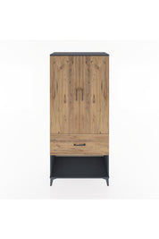 Hyperion Dolap 2 Raflı Tek Çekmeceli Tek Askılı 88x44x195 Antrasit-Çam