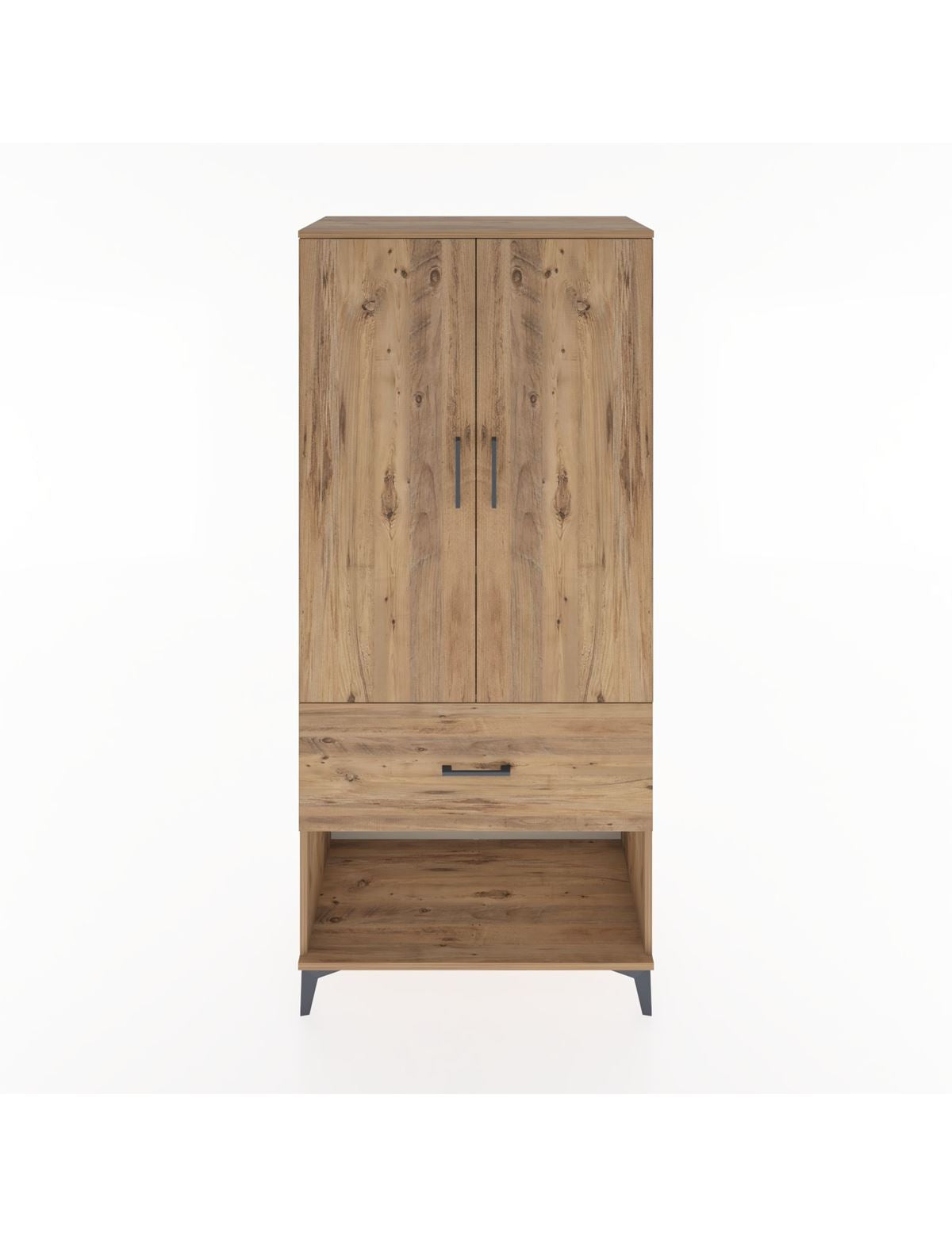 Hyperion Dolap 2 Raflı Tek Çekmeceli Tek Askılı 88x44x195 Çam-Çam