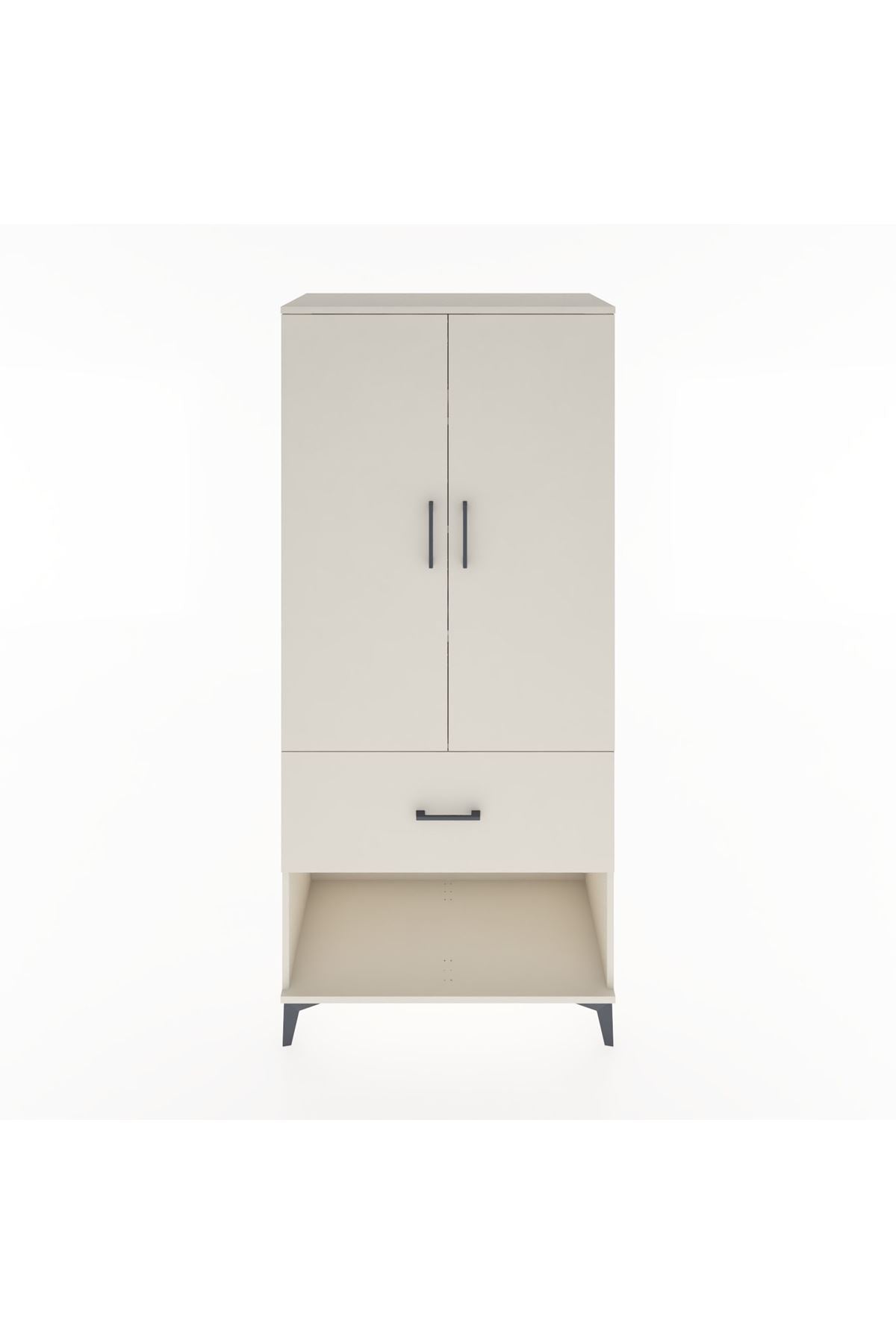 Hyperion Dolap 4 Raflı Tek Çekmeceli 2 Kapaklı 88x44x195 Aytaşı-Aytaşı