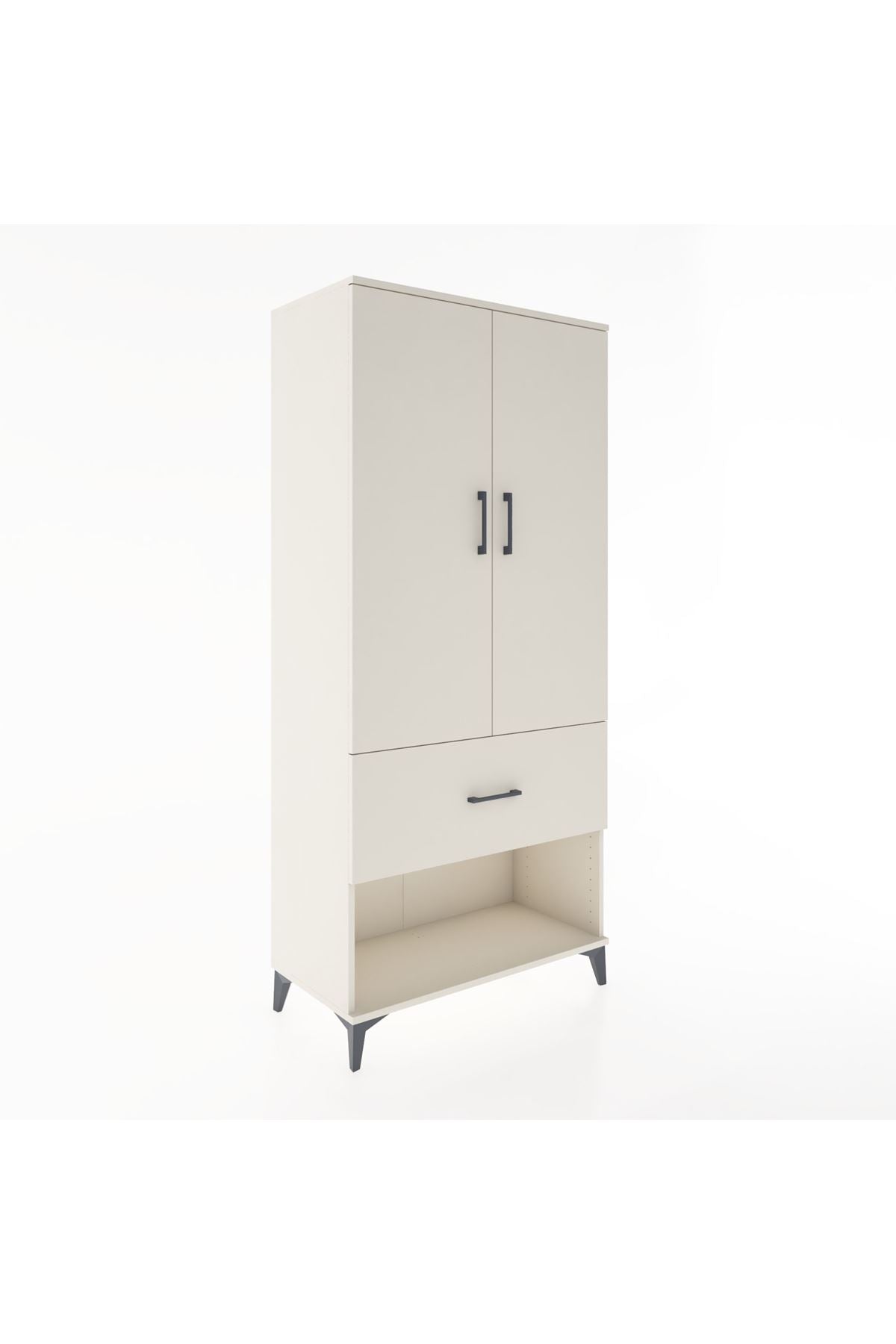 Hyperion Dolap 4 Raflı Tek Çekmeceli 2 Kapaklı 88x44x195 Aytaşı-Aytaşı