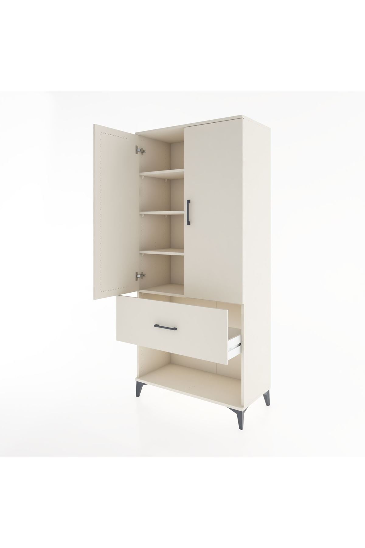 Hyperion Dolap 4 Raflı Tek Çekmeceli 2 Kapaklı 88x44x195 Aytaşı-Aytaşı