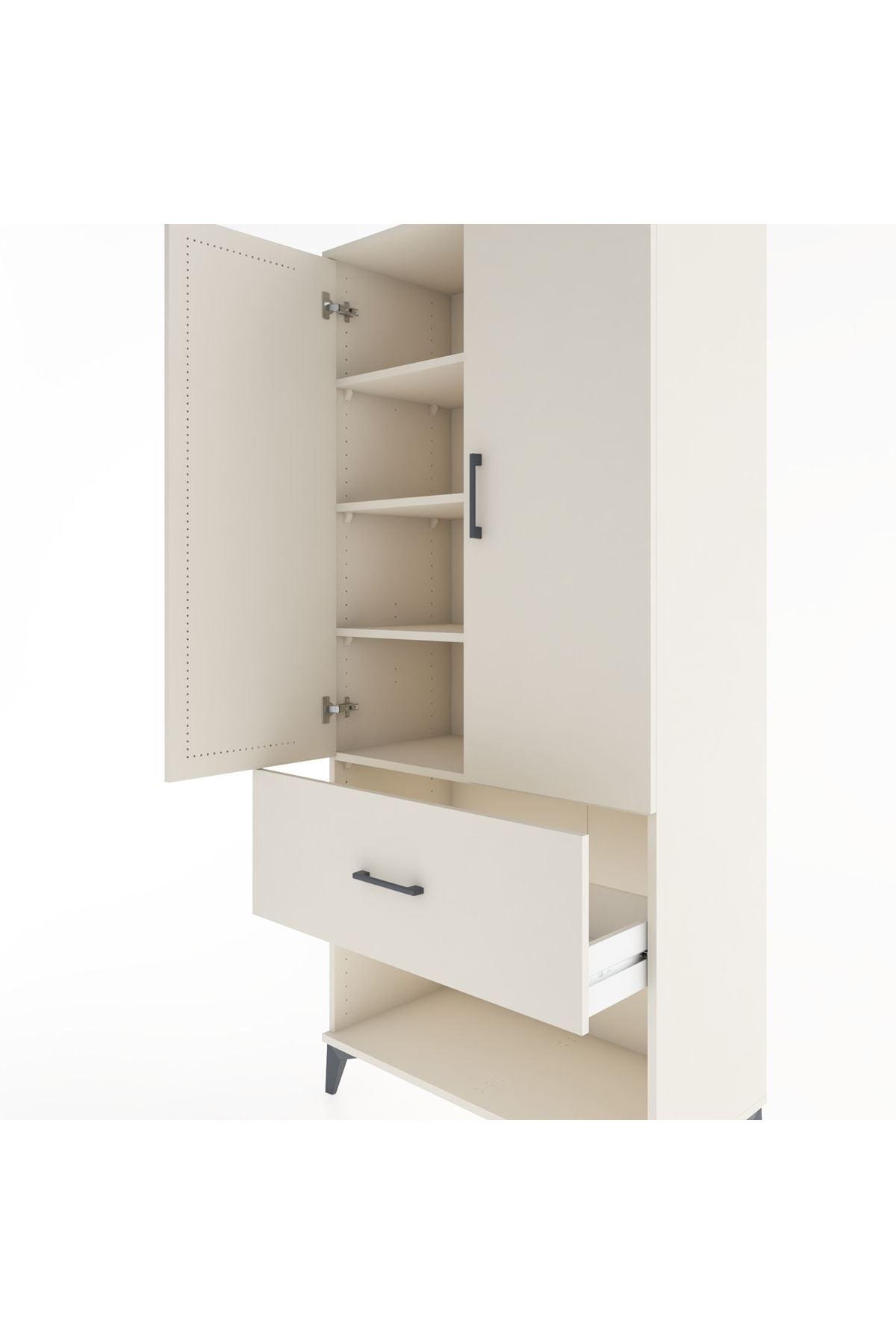 Hyperion Dolap 4 Raflı Tek Çekmeceli 2 Kapaklı 88x44x195 Aytaşı-Aytaşı