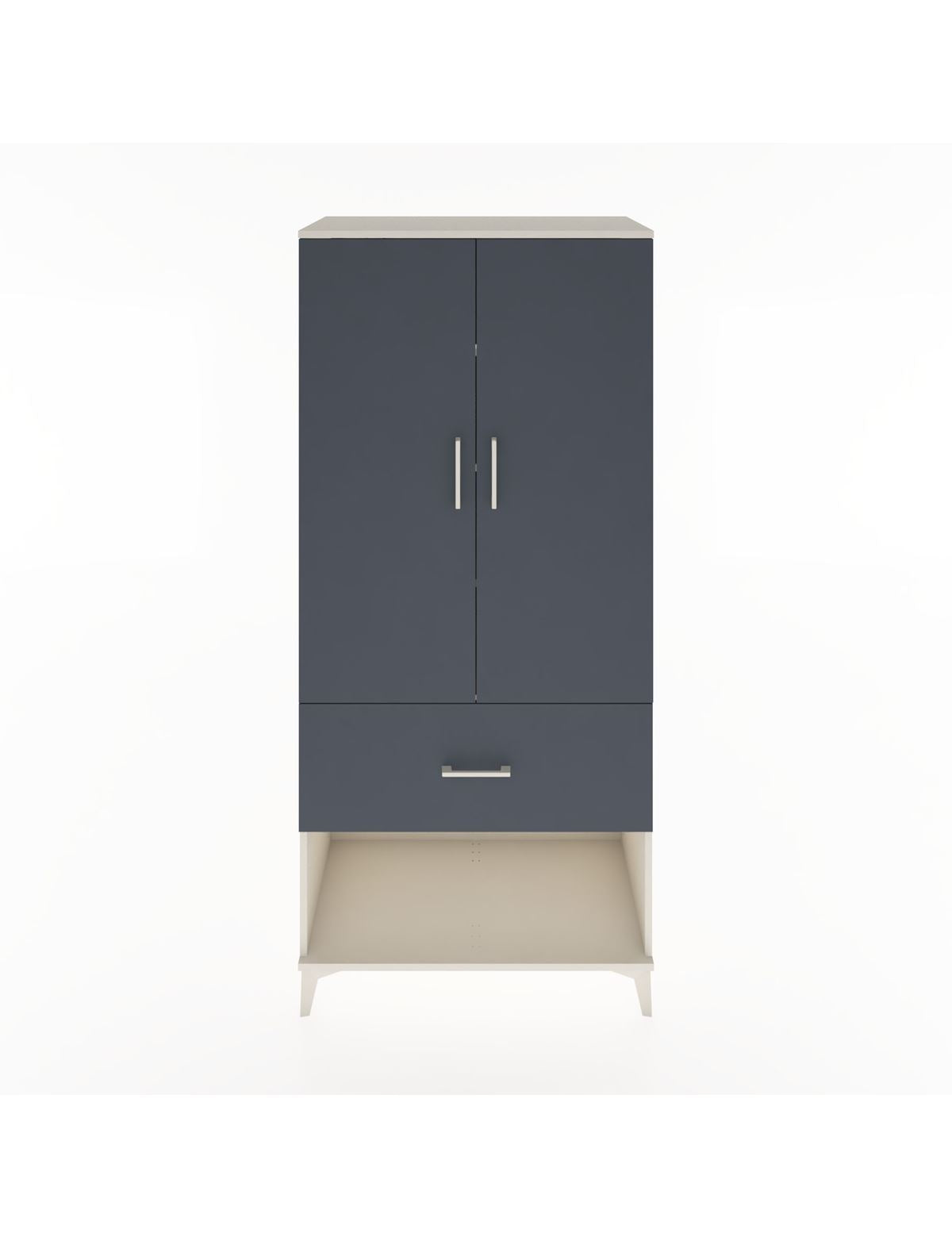 Hyperion Dolap 4 Raflı Tek Çekmeceli 2 Kapaklı 88x44x195 Aytaşı-Antrasit