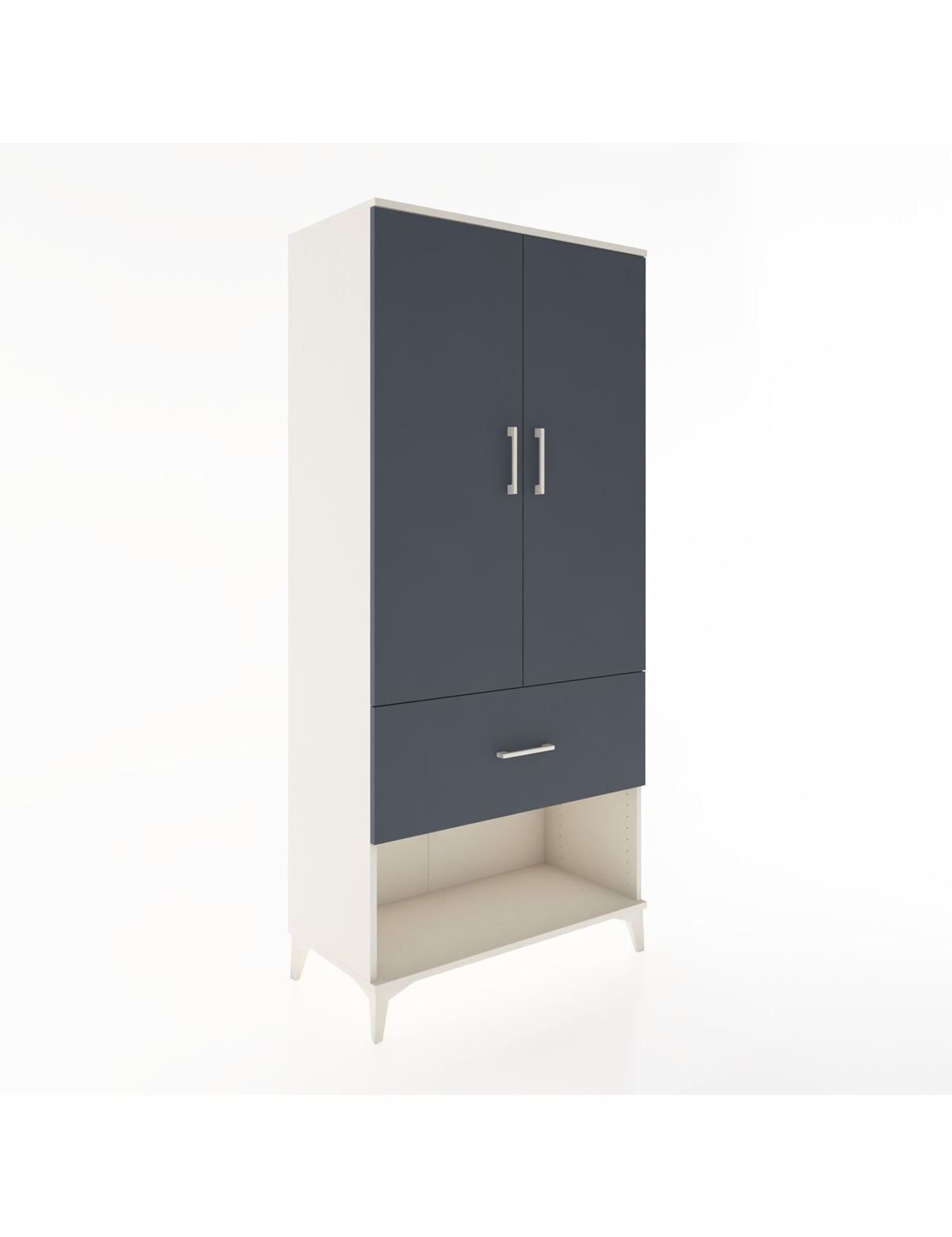 Hyperion Dolap 4 Raflı Tek Çekmeceli 2 Kapaklı 88x44x195 Aytaşı-Antrasit