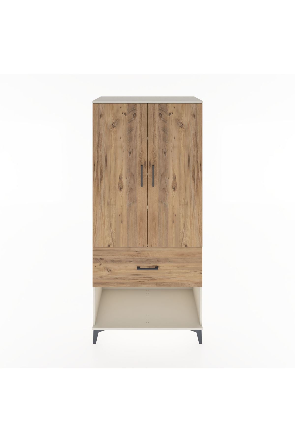 Hyperion Dolap 4 Raflı Tek Çekmeceli 2 Kapaklı 88x44x195 Aytaşı-Çam