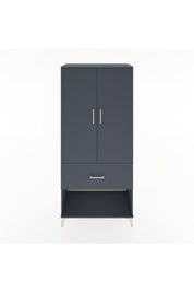 Hyperion Dolap 4 Raflı Tek Çekmeceli 2 Kapaklı 88x44x195 Antrasit-Antrasit