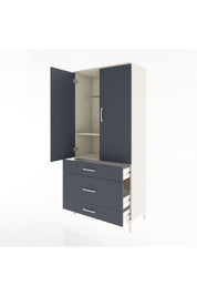 Hyperion Dolap 2 Raflı 3 Çekmeceli Tek Askılı 88x44x195 Aytaşı-Antrasit