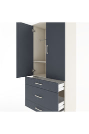 Hyperion Dolap 2 Raflı 3 Çekmeceli Tek Askılı 88x44x195 Aytaşı-Antrasit