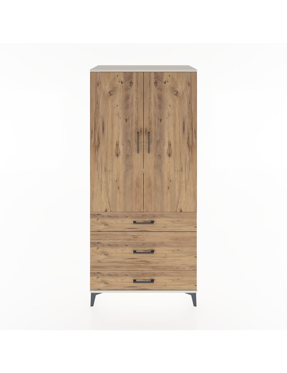 Hyperion Dolap 2 Raflı 3 Çekmeceli Tek Askılı 88x44x195 Aytaşı-Çam