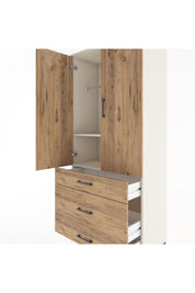 Hyperion Dolap 2 Raflı 3 Çekmeceli Tek Askılı 88x44x195 Aytaşı-Çam