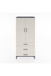 Hyperion Dolap 2 Raflı 3 Çekmeceli Tek Askılı 88x44x195 Antrasit-Aytaşı