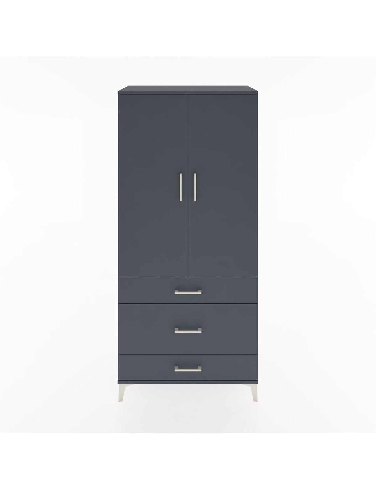 Hyperion Dolap 2 Raflı 3 Çekmeceli Tek Askılı 88x44x195 Antrasit-Antrasit