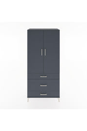 Hyperion Dolap 2 Raflı 3 Çekmeceli Tek Askılı 88x44x195 Antrasit-Antrasit