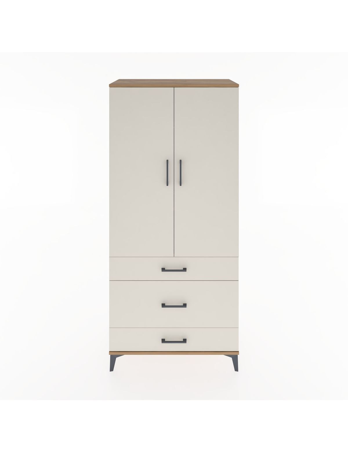 Hyperion Dolap 2 Raflı 3 Çekmeceli Tek Askılı 88x44x195 Çam-Aytaşı