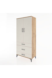 Hyperion Dolap 2 Raflı 3 Çekmeceli Tek Askılı 88x44x195 Çam-Aytaşı
