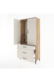 Hyperion Dolap 2 Raflı 3 Çekmeceli Tek Askılı 88x44x195 Çam-Aytaşı