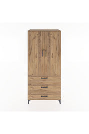 Hyperion Dolap 2 Raflı 3 Çekmeceli Tek Askılı 88x44x195 Çam-Çam