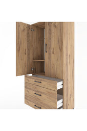 Hyperion Dolap 2 Raflı 3 Çekmeceli Tek Askılı 88x44x195 Çam-Çam