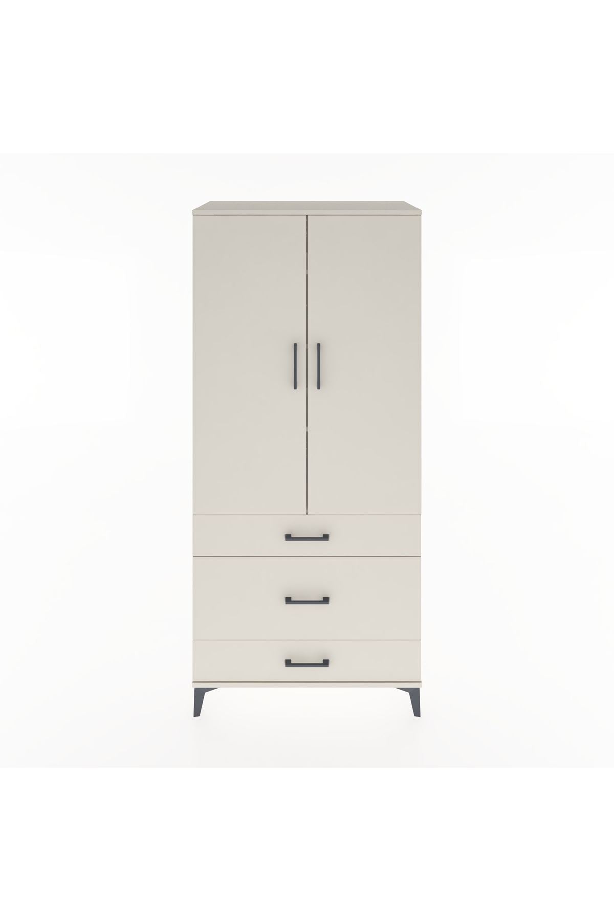 Hyperion Dolap 4 Raflı 3 Çekmeceli 2 Kapaklı 88x44x195 Aytaşı-Aytaşı