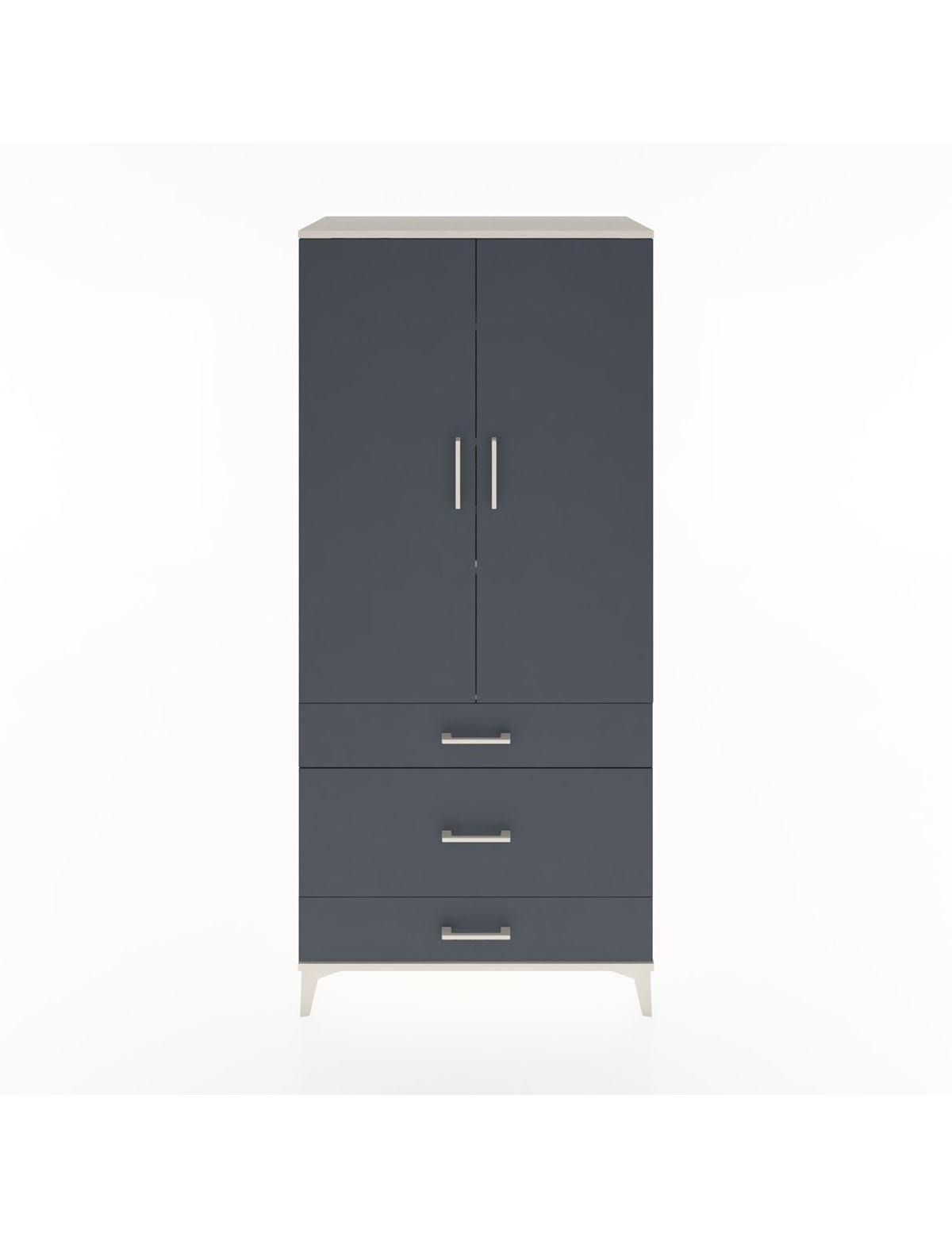 Hyperion Dolap 4 Raflı 3 Çekmeceli 2 Kapaklı 88x44x195 Aytaşı-Antrasit