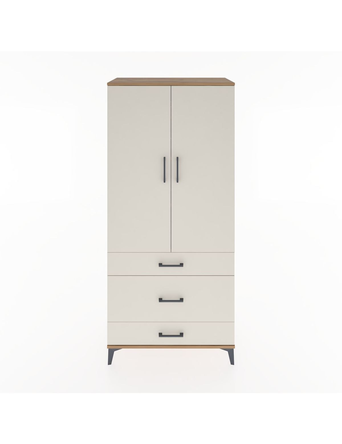 Hyperion Dolap 4 Raflı 3 Çekmeceli 2 Kapaklı 88x44x195 Çam-Aytaşı