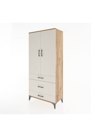 Hyperion Dolap 4 Raflı 3 Çekmeceli 2 Kapaklı 88x44x195 Çam-Aytaşı