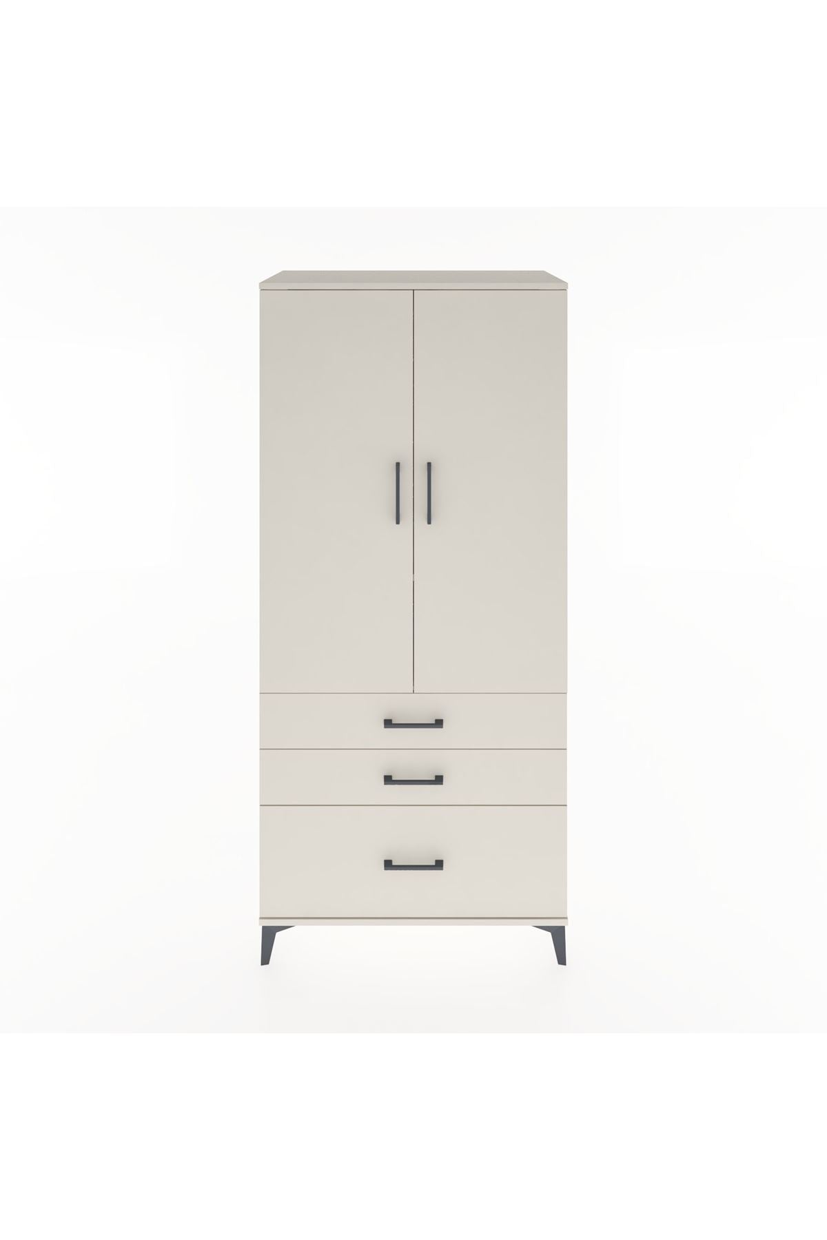 Hyperion Dolap 2 Raflı 3 Çekmeceli Tek Askılı 88x44x195 Aytaşı-Aytaşı