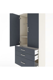 Hyperion Dolap 2 Raflı 3 Çekmeceli Tek Askılı 88x44x195 Aytaşı-Antrasit