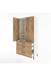 Hyperion Dolap 2 Raflı 3 Çekmeceli Tek Askılı 88x44x195 Aytaşı-Çam