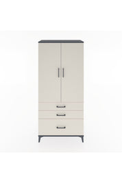 Hyperion Dolap 2 Raflı 3 Çekmeceli Tek Askılı 88x44x195 Antrasit-Aytaşı