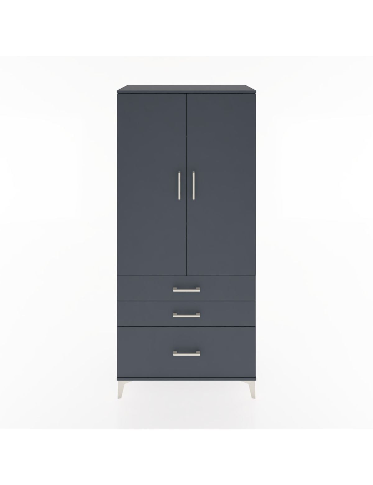 Hyperion Dolap 2 Raflı 3 Çekmeceli Tek Askılı 88x44x195 Antrasit-Antrasit