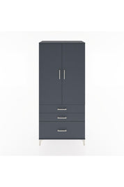 Hyperion Dolap 2 Raflı 3 Çekmeceli Tek Askılı 88x44x195 Antrasit-Antrasit