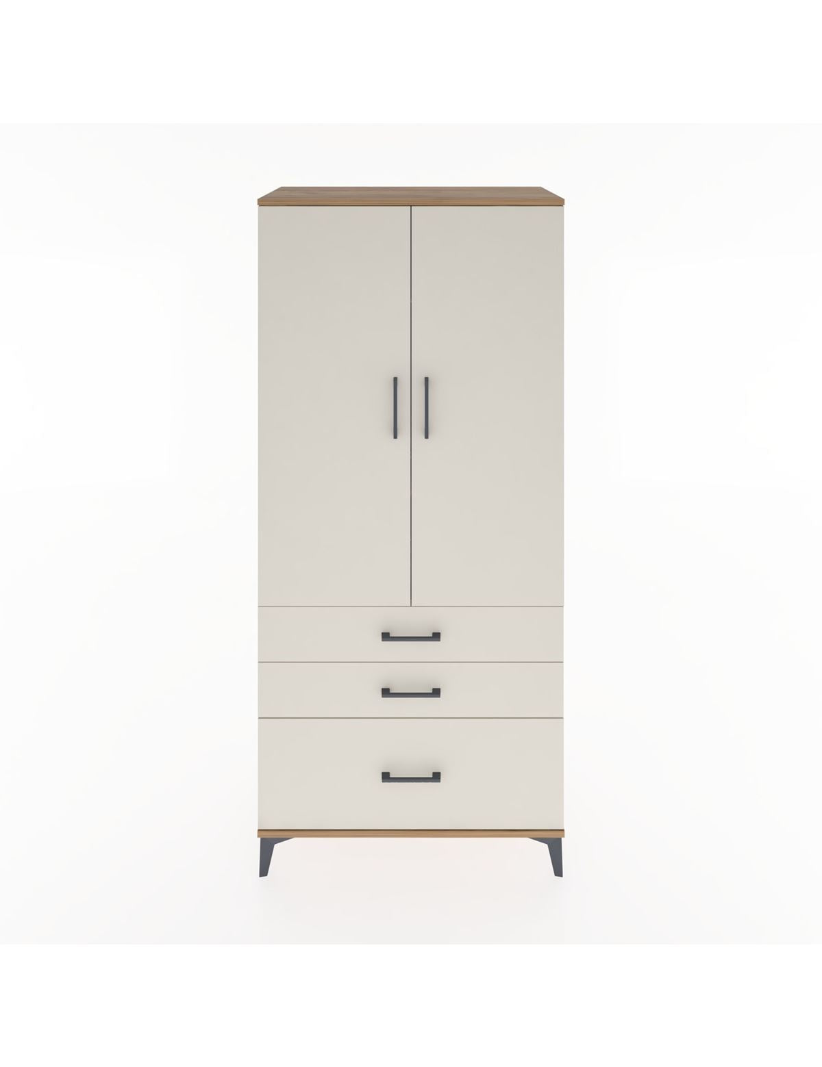 Hyperion Dolap 2 Raflı 3 Çekmeceli Tek Askılı 88x44x195 Çam-Aytaşı