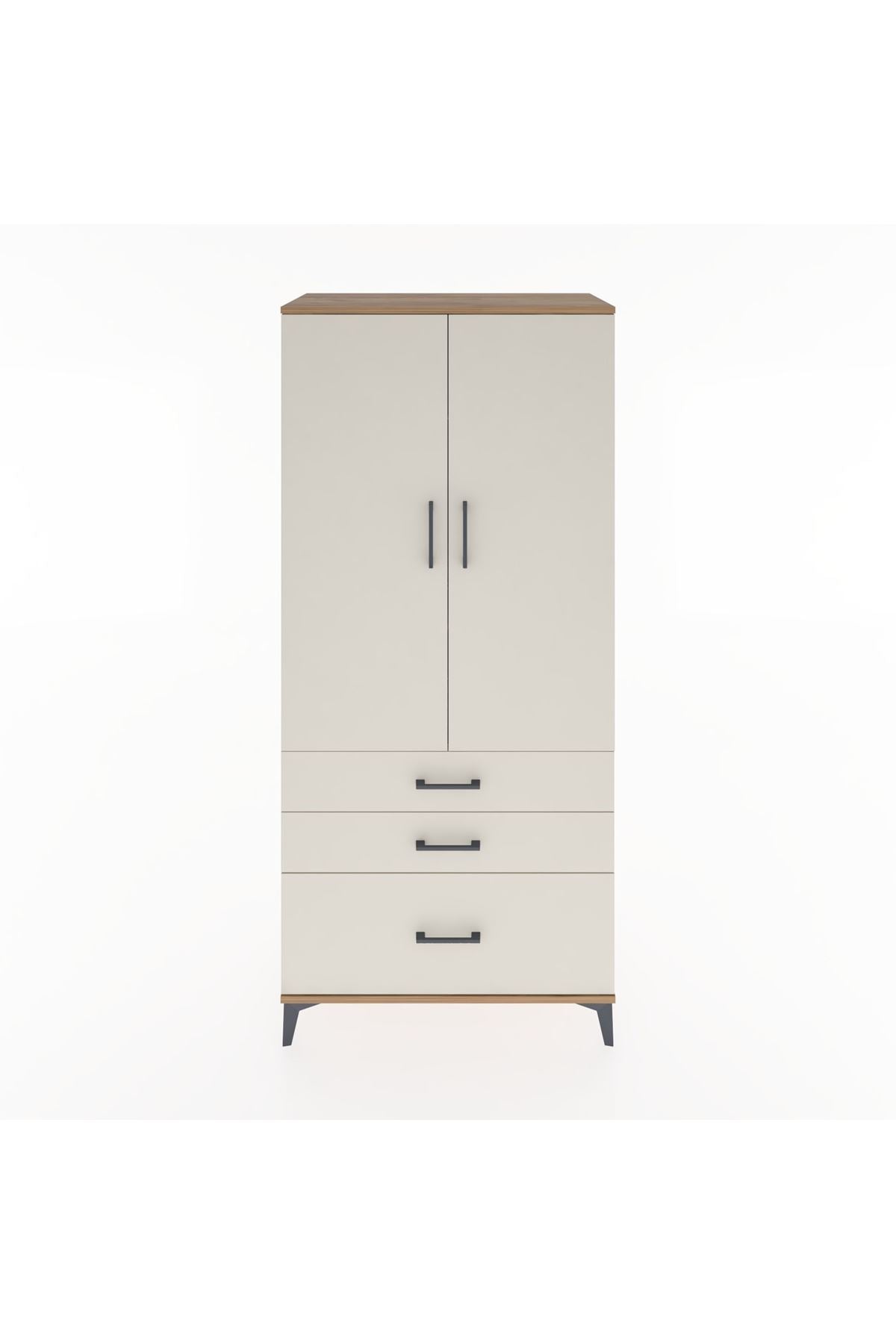 Hyperion Dolap 2 Raflı 3 Çekmeceli Tek Askılı 88x44x195 Çam-Aytaşı