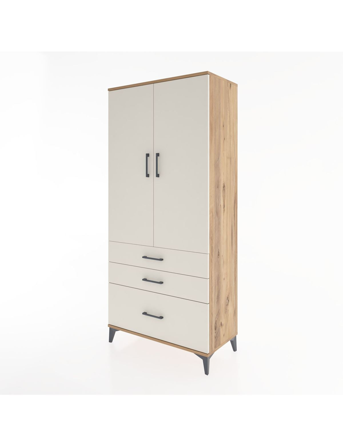 Hyperion Dolap 2 Raflı 3 Çekmeceli Tek Askılı 88x44x195 - S60M023V7B