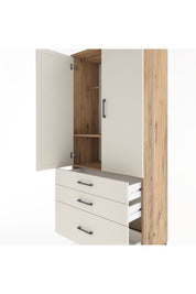 Hyperion Dolap 2 Raflı 3 Çekmeceli Tek Askılı 88x44x195 Çam-Aytaşı