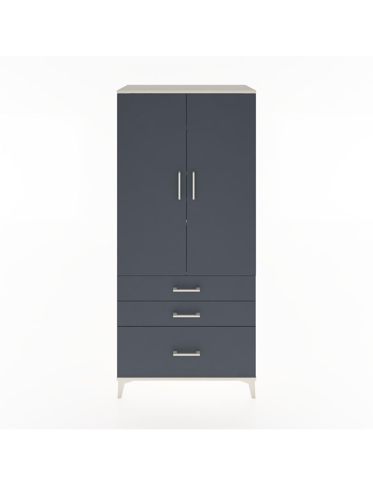 Hyperion Dolap 4 Raflı 3 Çekmeceli 2 Kapaklı 88x44x195 Aytaşı-Antrasit