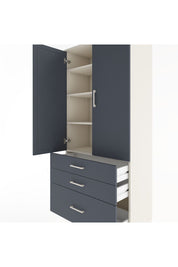 Hyperion Dolap 4 Raflı 3 Çekmeceli 2 Kapaklı 88x44x195 Aytaşı-Antrasit