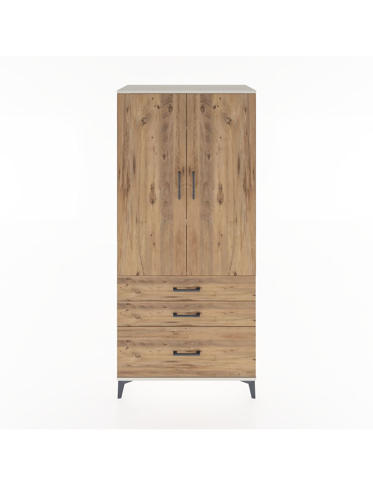 Hyperion Dolap 4 Raflı 3 Çekmeceli 2 Kapaklı 88x44x195 Aytaşı-Çam