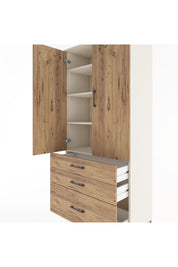 Hyperion Dolap 4 Raflı 3 Çekmeceli 2 Kapaklı 88x44x195 Aytaşı-Çam