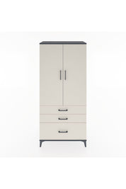 Hyperion Dolap 4 Raflı 3 Çekmeceli 2 Kapaklı 88x44x195 Antrasit-Aytaşı