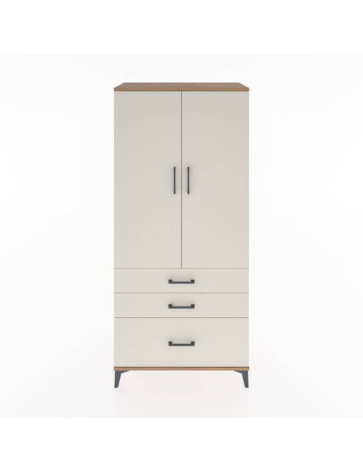 Hyperion Dolap 4 Raflı 3 Çekmeceli 2 Kapaklı 88x44x195 Çam-Aytaşı