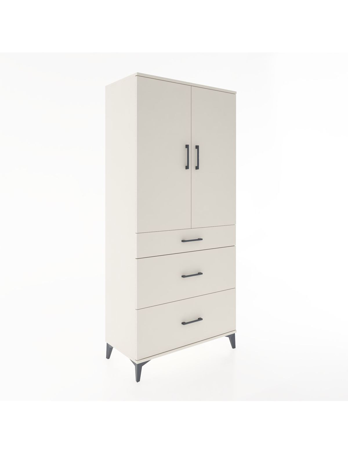 Hyperion Dolap Tek Raflı 3 Çekmeceli Tek Askılı 88x44x195 Aytaşı-Aytaşı