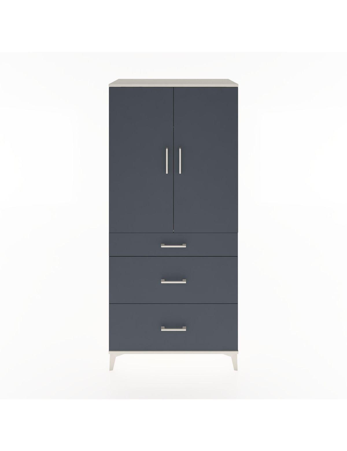 Hyperion Dolap Tek Raflı 3 Çekmeceli Tek Askılı 88x44x195 Aytaşı-Antrasit