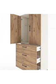 Hyperion Dolap Tek Raflı 3 Çekmeceli Tek Askılı 88x44x195 Aytaşı-Çam