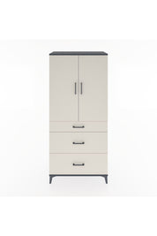 Hyperion Dolap Tek Raflı 3 Çekmeceli Tek Askılı 88x44x195 Antrasit-Aytaşı